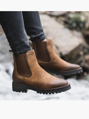 Thursday Boot Company Tan Chelsea Lug Ankle Boots